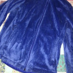 Blue Fuzzy North Face Jacket